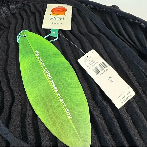 NWT Farm Rio V Neck Sequins Slip Maxi Dress Women Size M In Black Sleeveless - Picture 9 of 17